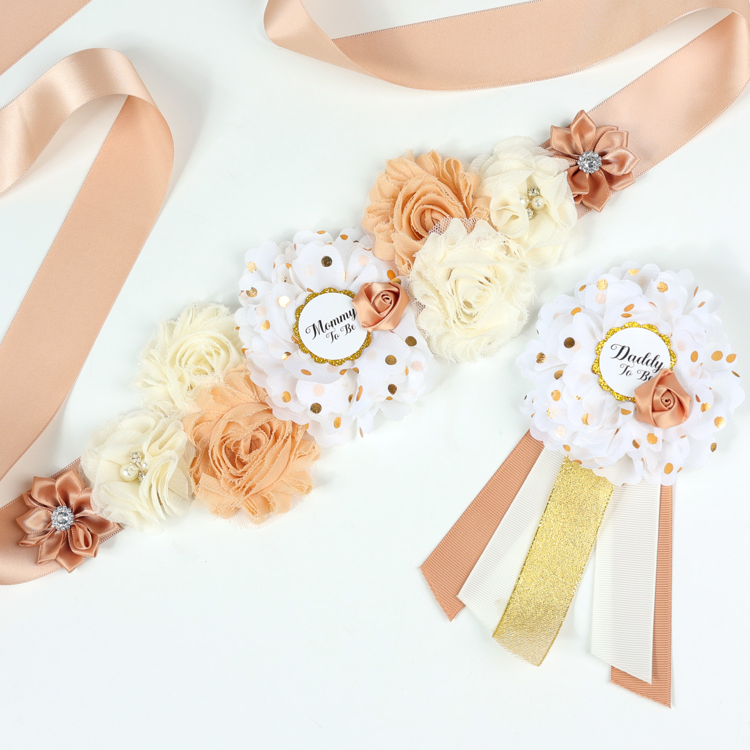 Cross-border European and American maternity mom dress belt mom welcome newborn party waist jewelry accessories flower badge