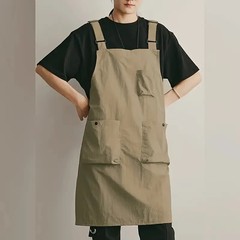新型工装ストラップエプロン塔糸隆防水男女カバー作業キッチン家庭用喫茶店印字可能