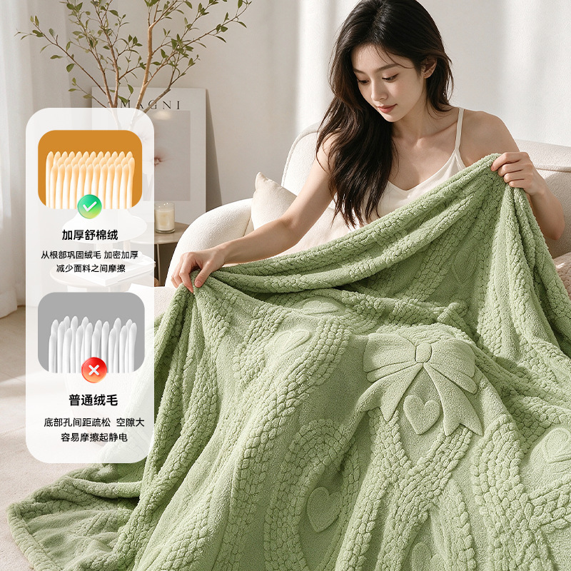 Manta de forro polar jacquard de doble cara de nuevo modelo transfronterizo de gran volumen, suave y agradable para la piel, para sofá, siesta en oficina y como cubierta para aire acondicionado.