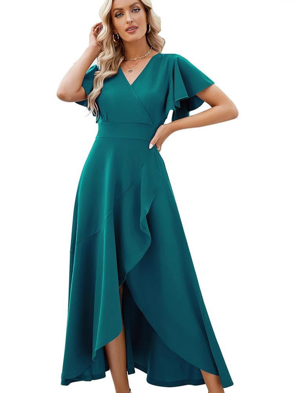 Custom-Made Amazon Long Black Formal Dress for Women, Evening Cocktail Party Dress, with Elegant Slit