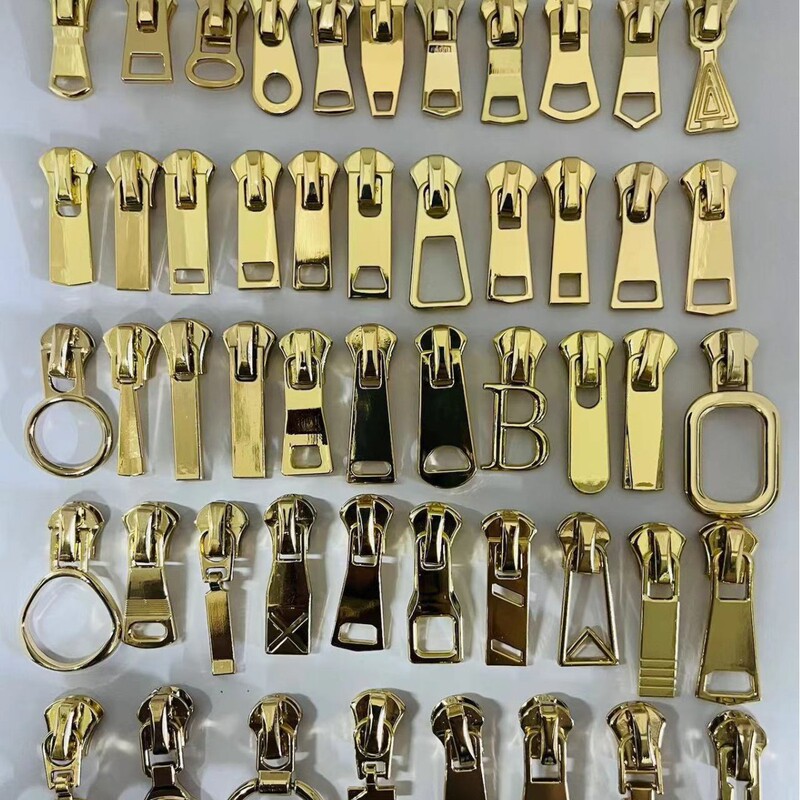 5号浅金白金古銅金属底プルヘッドファスナー|undefined