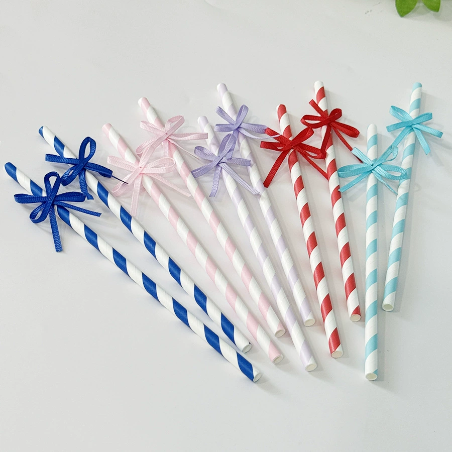 Фабрика оптовая продажа креативный бант бумага соломинка для украшения вечеринки десерт стол день рождения одеваются пудинг бутылка плагин