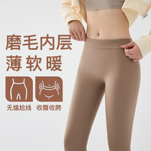 2025磨毛秋冬鲨鱼裤女无尴尬线外穿保暖中高腰收腹瑜伽芭比裤现货