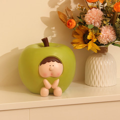 Creative cream style apple pear piggy bank children's fruit piggy bank desktop healing decoration cute ornaments