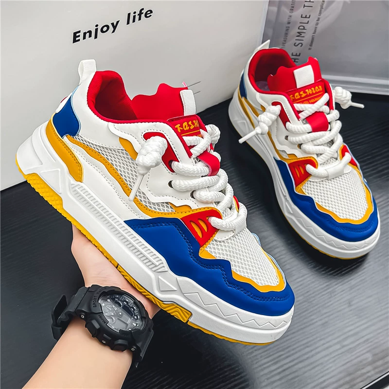 Летняя новая большая сетчатая дышащая обувь низкая мода спортивная повседневная обувь для молодых студентов Тенденция сетчатая мужская обувь