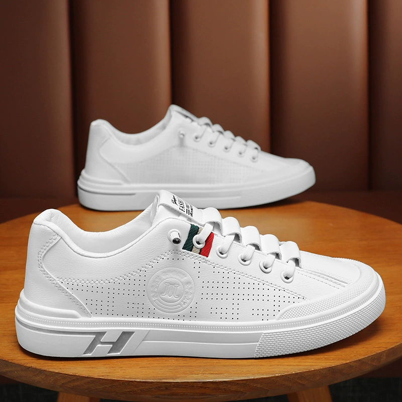 Summer breathable footwear, trend universal white shoes, sneakers, for teenagers