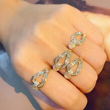 ins�r�г����ٴ��p���L�18K���R��۷����ʯ��ָ荽��_��Ů��