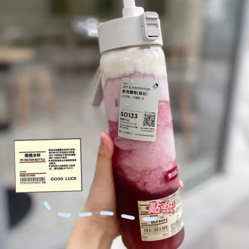 Портативная бутылка для воды (MUJI) Tritan — термостойкая, против падения, 350/550/800 мл