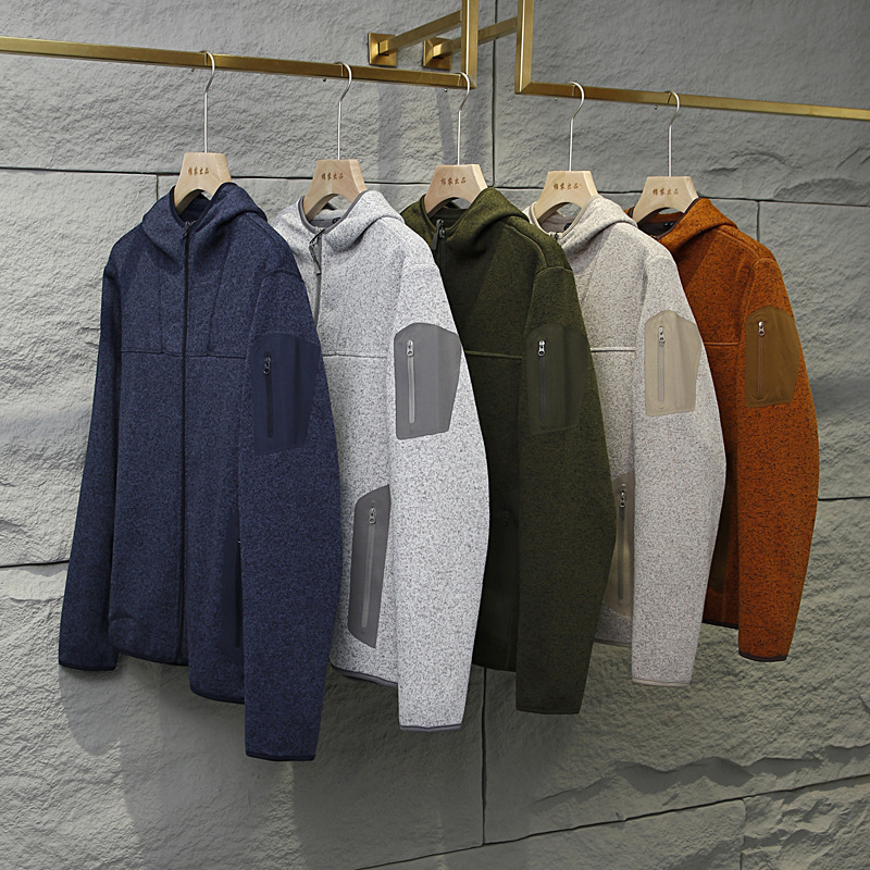 Outdoor Fugfeng Technology Laminated Pocket Hooded Warm Knitted Fleece Jacket 8780 Outdoor Fugfeng Technology Laminated Pocket Hooded Warm Knitted Fleece Jacket 8780