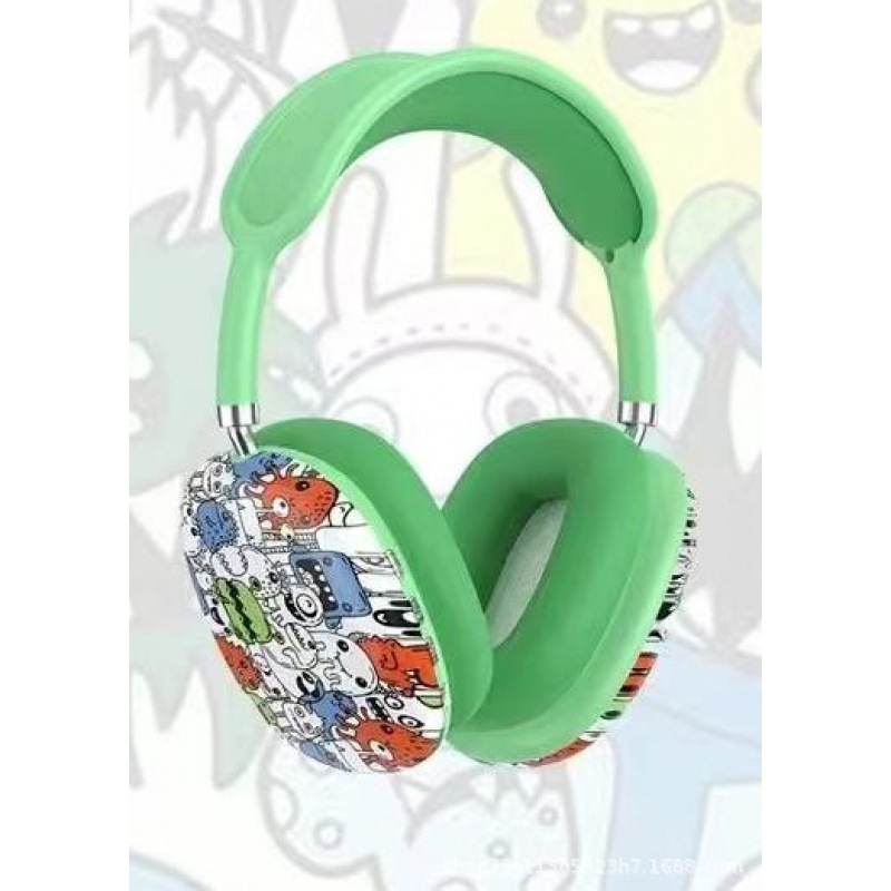 Nuevos auriculares de graffiti creativos de la marea nacional P9 transfronterizos Amazon inalámbrico Bluetooth modelo privado auriculares directos de fábrica