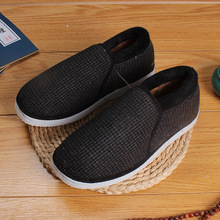 冬季批发棉鞋男式休闲棉鞋子 舒适一脚蹬中帮面包鞋 手工男棉鞋