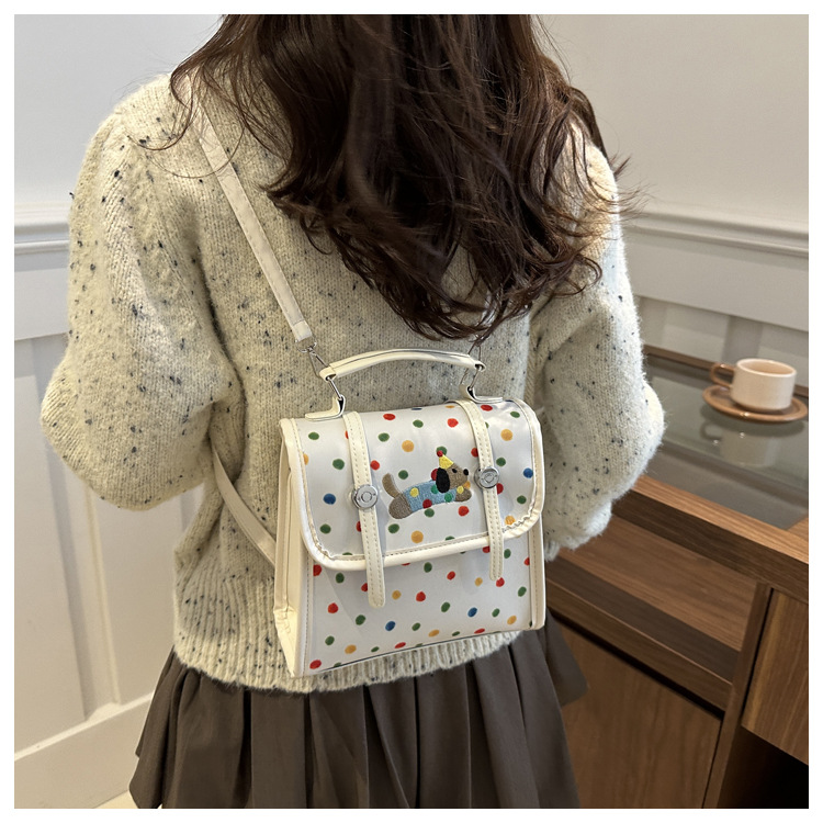 Cute cartoon Dachshund backpack for women 2024 new multi-functional bag, fashionable commuting single-shoulder crossbody small square bag undefined
