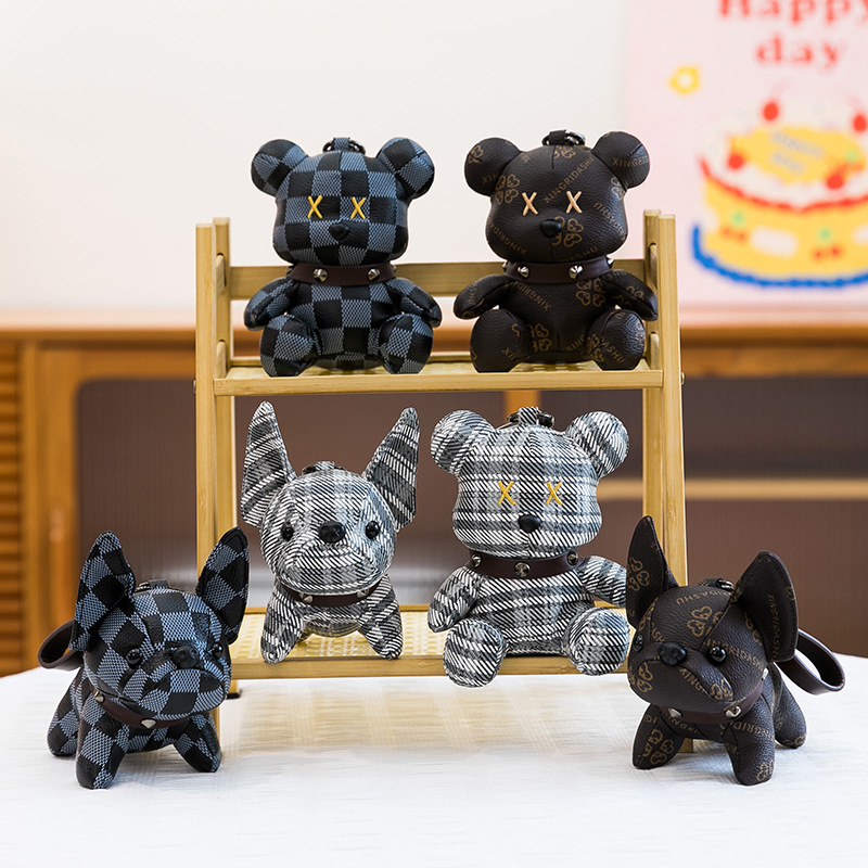 法斗摆件毛绒公仔暴力熊挂饰精品礼盒送男友礼物汽车钥匙挂件批发