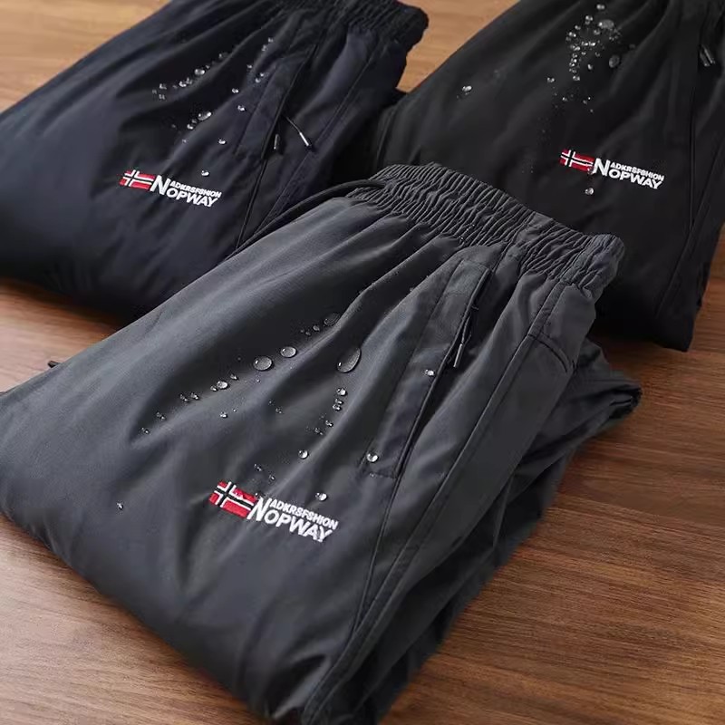 出挪偽!一條過冬!加絨加厚冬季戶外防風防潑水直筒百搭休閒褲男潮