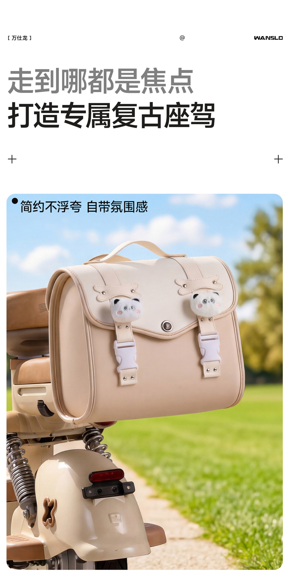 Retro Luggage Electric Vehicle Trunk Rear Storage Box for Electric Motorcycles Like Tailing, Yadea, Niu, and Ninebot
