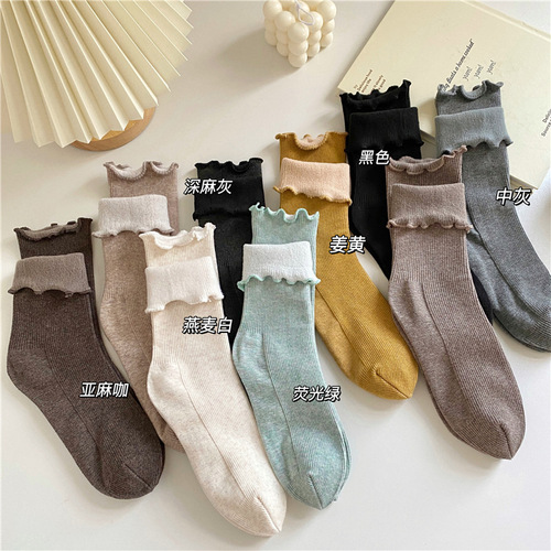  autumn and winter velvet thickened snow socks cotton socks cuffed warm anti-slip mid-calf floor socks