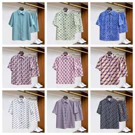 跨境正确标26ss新款夏季宽松短袖POLO衫纽扣套装轻奢居家服平替男