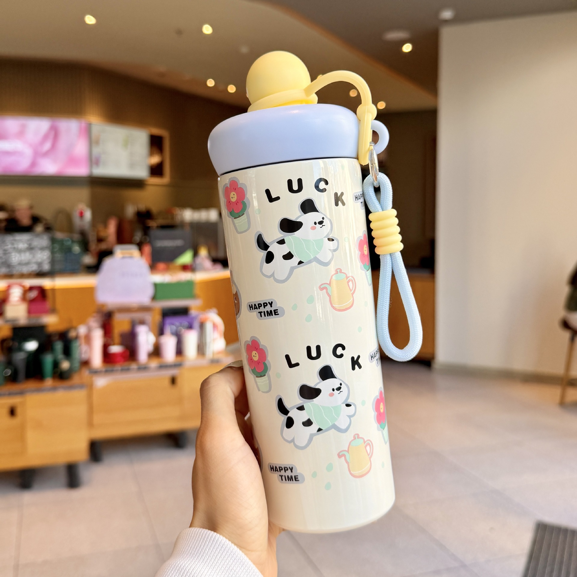 Cute taza de agua de niñas portable de oficina taza de aislamiento de estudiantes ins bebidas directas taza de alto valor facial 316 taza de agua de acero inoxidable