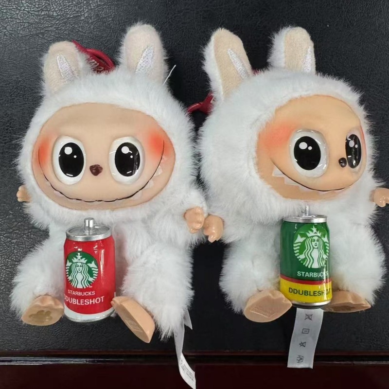 新入荷バブルマートスターバックスラブブシリーズビニールフェイスブラインドボックスマカロントレンディなギフトペンダント|undefined