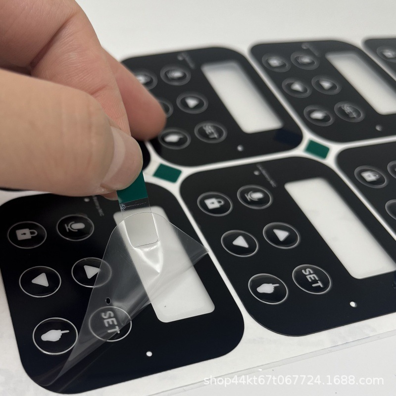 丝印加工光面透明PET薄膜 鼓包按键面贴 表面保护膜可带易撕贴