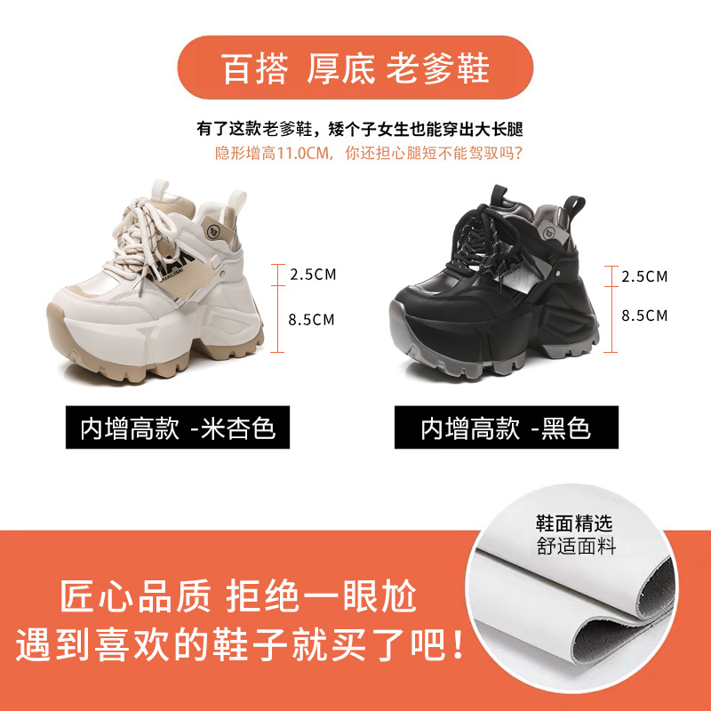 Giày sneaker chunky nữ đế dày độn cao thời trang — Màu đen