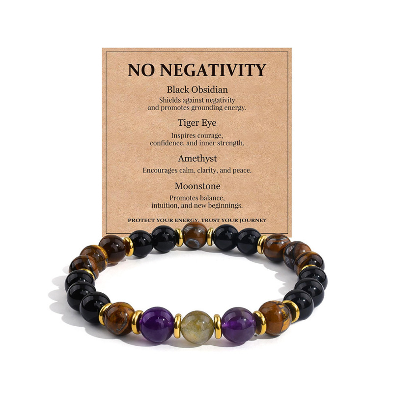 European and American cross-border best-selling yellow tiger eye obsidian and amethyst beaded bracelet, a lightweight and stylish, niche design, unisex elastic bracelet European and American cross-border best-selling yellow tiger eye obsidian and amethyst beaded bracelet, a lightweight and stylish, niche design, unisex elastic bracelet