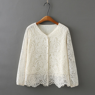 2025 Spring French Embroidered Shirt Long Sleeve plus size Women's V-Neck Chubby Girl Elegant Cardigan Top Shirt 8808