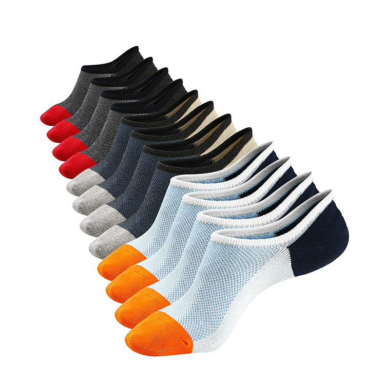 Calcetines invisibles transfronterizos de hombre calcetines de barco calcetines de algodón anti-caída con el mismo hombre y mujer calcetines comerciales de color sólido personalizados