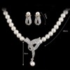 Metal chain from pearl for bride, necklace and earrings, accessory, wholesale