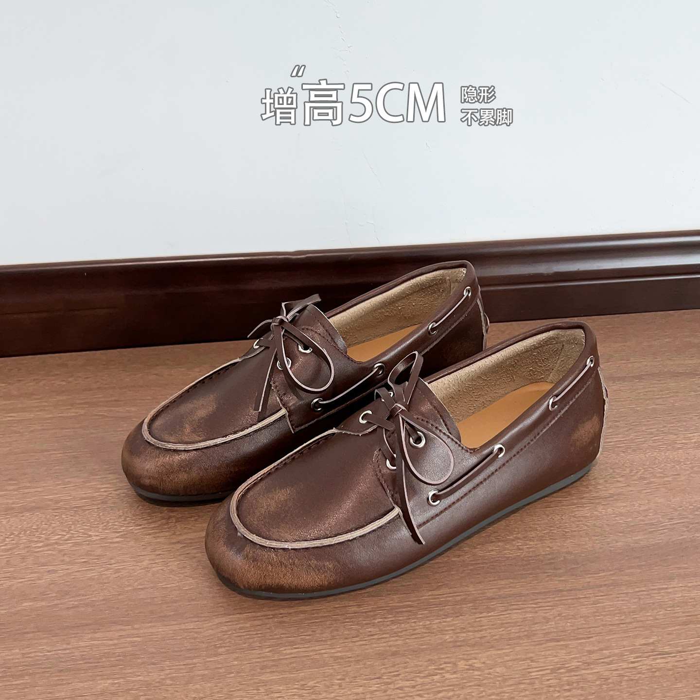 Retro Color Polished Velvet Flats Loafers 2025 Autumn and Winter New Style Bow Tie Brown Small Leather Shoes for Women