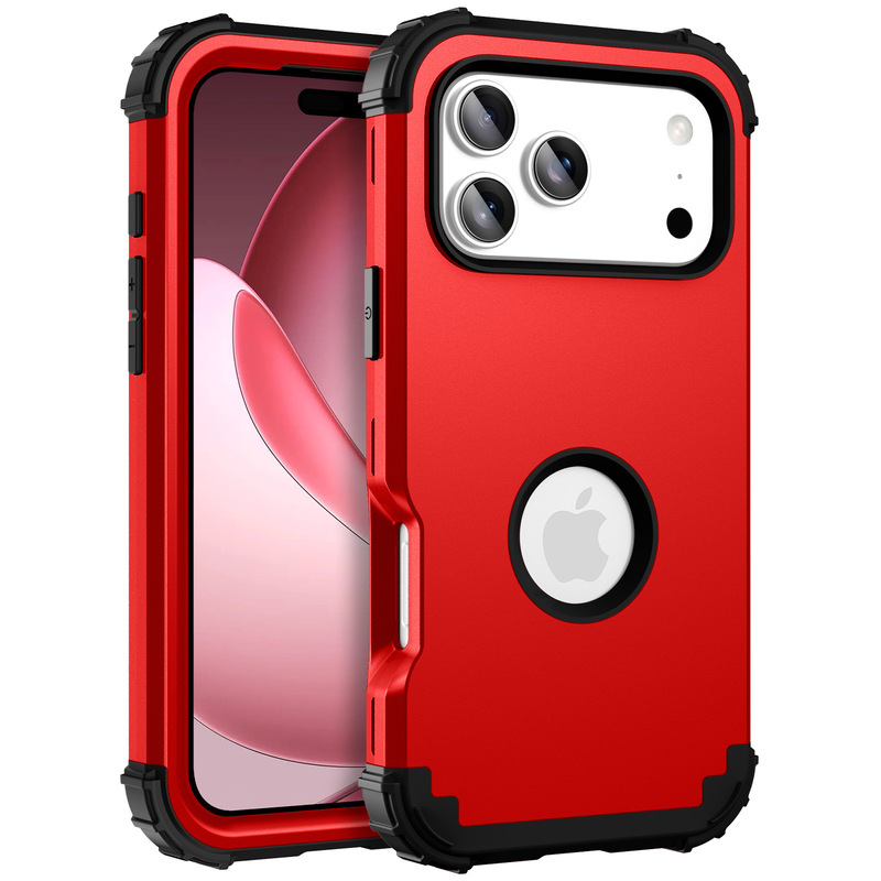 iPhone17ProMax、Apple16Pro、15、14対応の3in1スマホケース、マット仕上げ、耐衝撃保護カバー|undefined