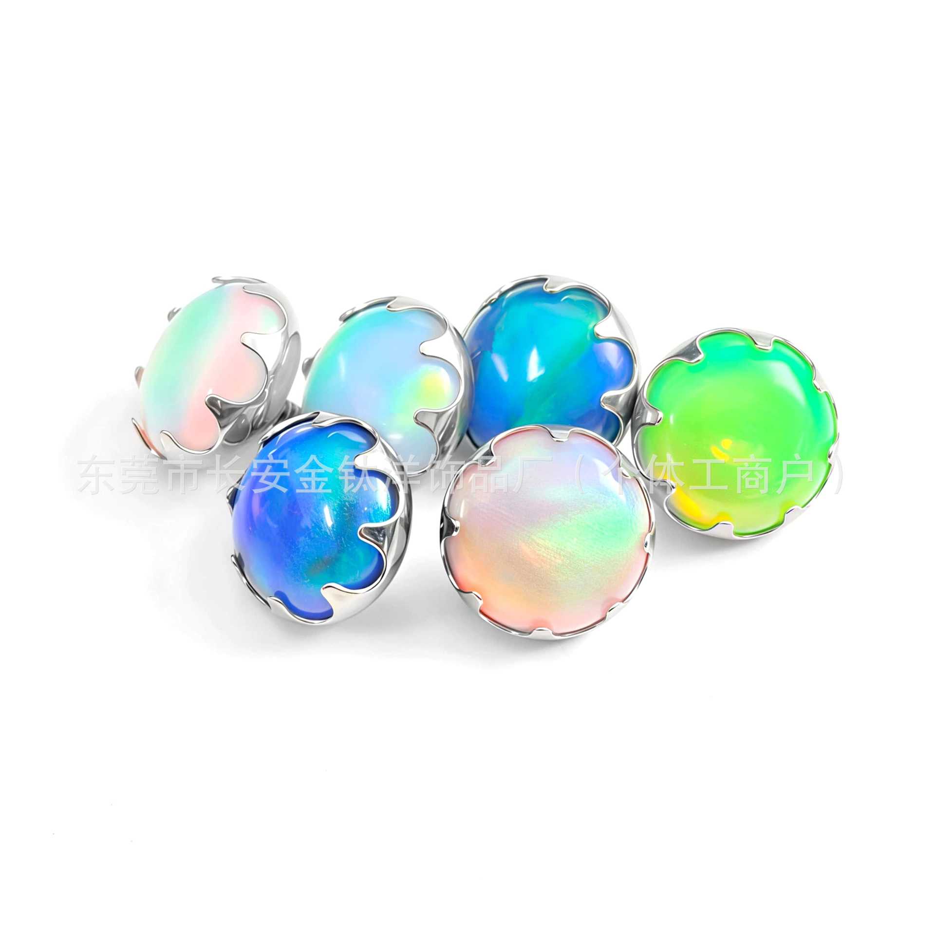 F136 Titanium Serrated Nebula Opal Edge-Studded Tongue Piercing - 5mm G23 Ti Alloy Barbell for Tongue, Ear, Navel detail image 8