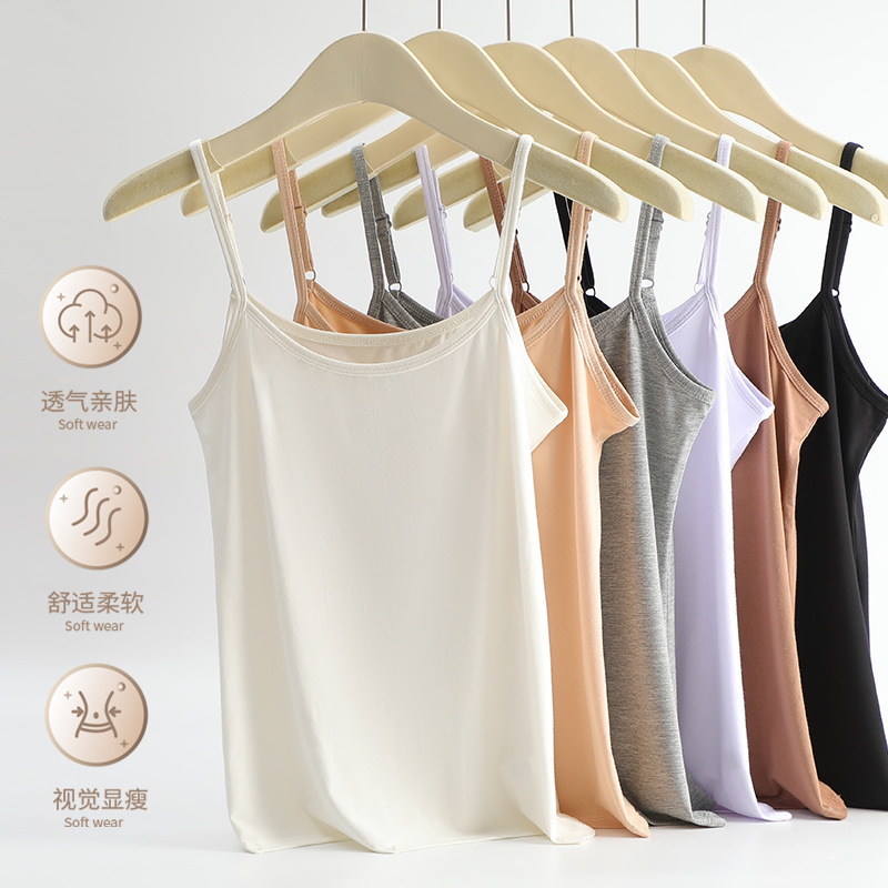 Modal Camisole for Women, No Chest Pad, Summer Large Size, Outerwear, Direct from Manufacturer, Sleeveless, Round Neck