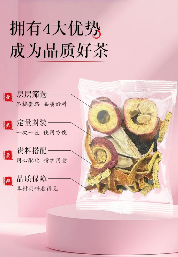 Mulberry Hawthorn Tangerine Peel Astragalus Tea Sang Shen Shan Zhen Chen Pi Huang Qi 180g Daily Wellness Brew specifications