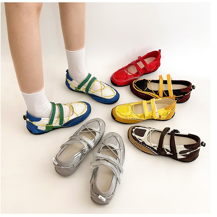 Hollow-Out Sports Mary Jane Shoes for Women 2026 Spring New Style Velcro Casual Ballet Flats Versatile Functional Shoes Hollow-Out Sports Mary Jane Shoes for Women 2026 Spring New Style Velcro Casual Ballet Flats Versatile Functional Shoes