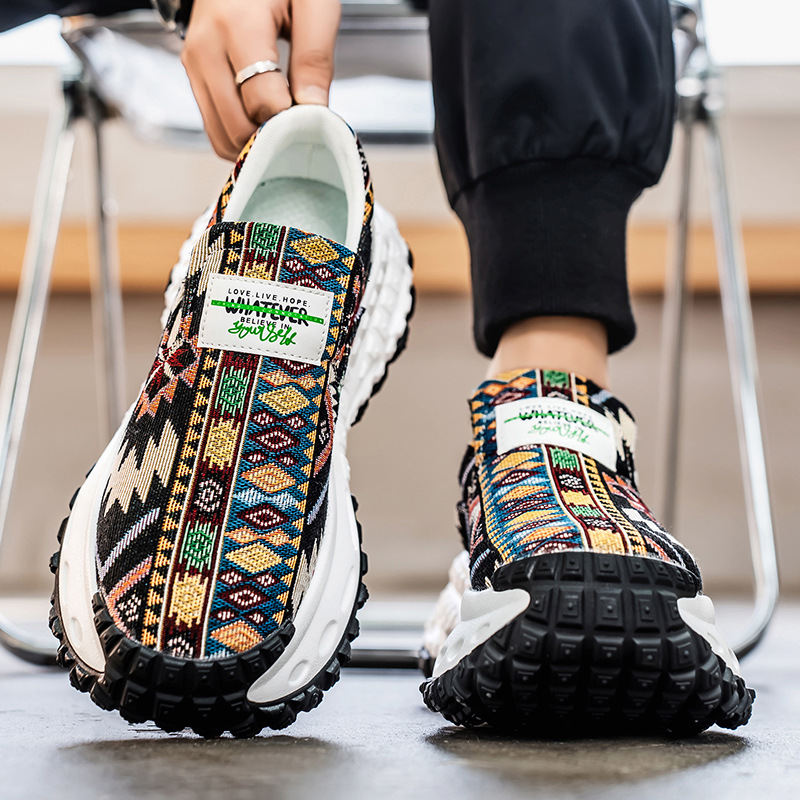 Coconut Shoes Men's Summer Deodorant Breathable Tire Thick-Soled European Station Old Beijing Cloth Shoes Men's Sports Dad Shoes