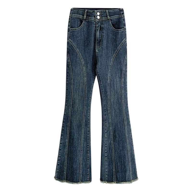 Дизайнерские джинсы Weala Женская осень новая толстая сестра мм высокая талия тонкая прямая брюки грушевидная фигура брюки