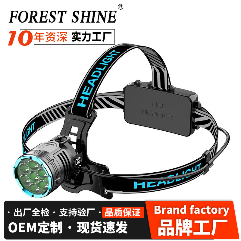 Nuevo faro de inducción transfronteriza, lámpara de pesca nocturna al aire libre, lámpara de carrera nocturna multifuncional, lámpara de iluminación de emergencia de larga duración