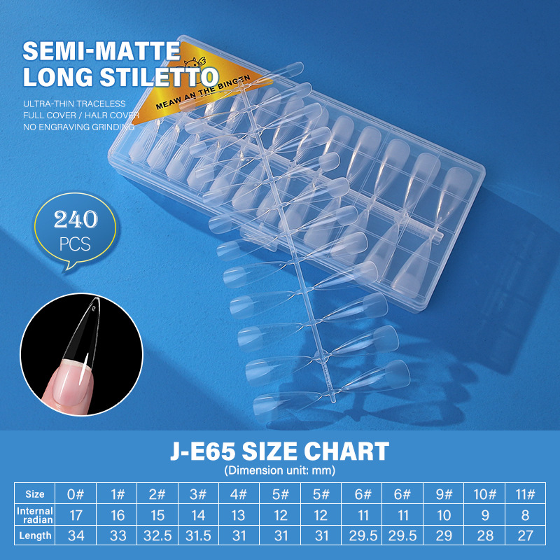 Arco plano europeo y americano sin costura talla libre molienda en caja transparente esmerilado desmontable extensión completa y media de doble uso esmalte de uñas