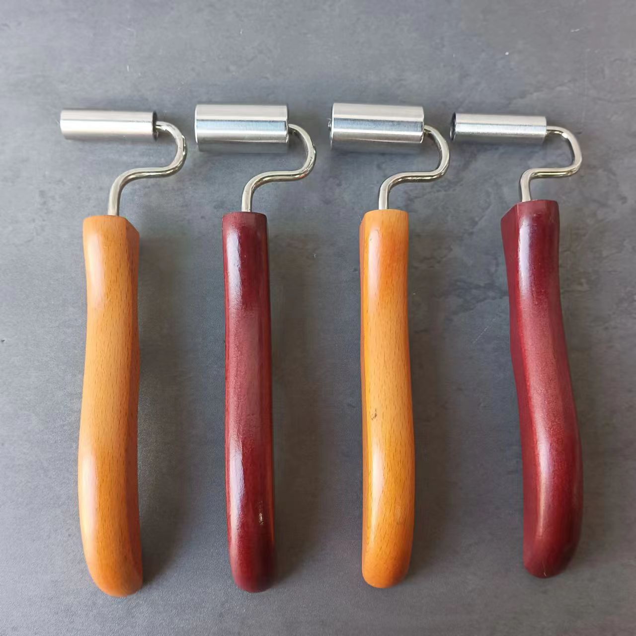 专业优质贴壁纸墙纸工具专业级4cm不锈钢压轮木柄接缝平压滚轮