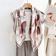 2025秋冬季新款双面气球之旅丝毛围巾女轻奢高级感真丝羊毛方巾