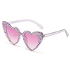 Genuine cute sunglasses heart-shaped, glasses heart shaped solar-powered handmade, European style, cat's eye