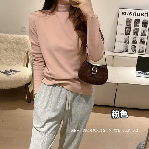 Ai Yaomi 16-color German velvet bottoming shirt for women, slim and versatile, thickened half turtleneck bottoming shirt, warm top for women