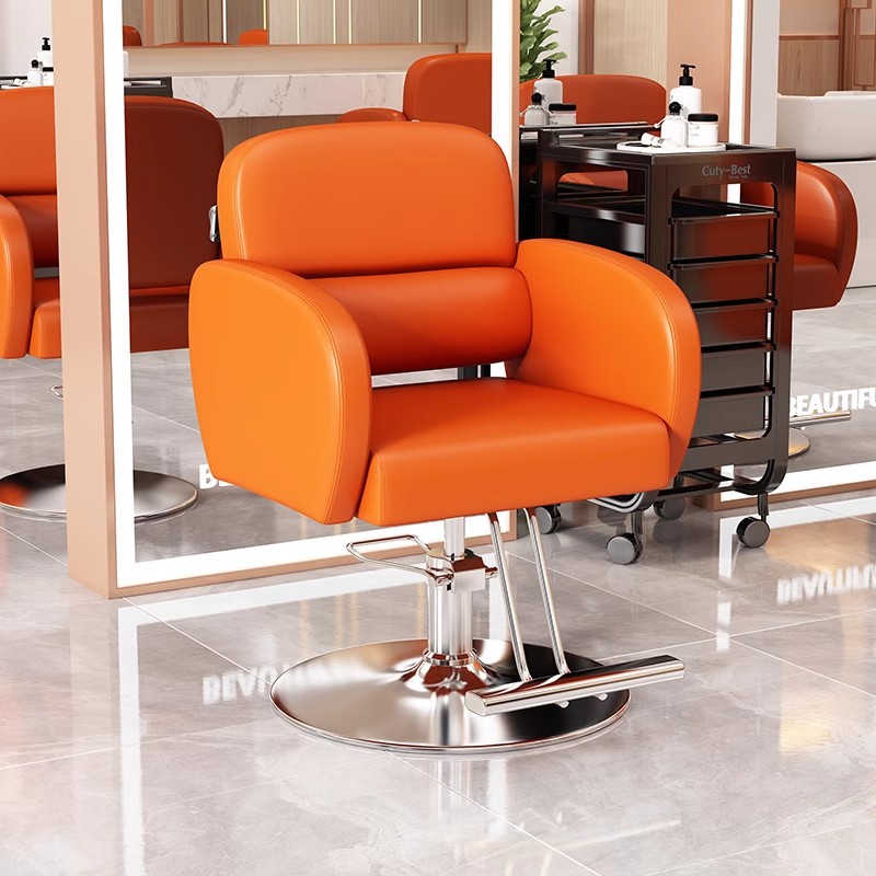 Silla de peluquería elevable y giratoria de alta gama silla de peluquería roja salón de peluquería taburete de corte de pelo especial silla de peluquería mayorista