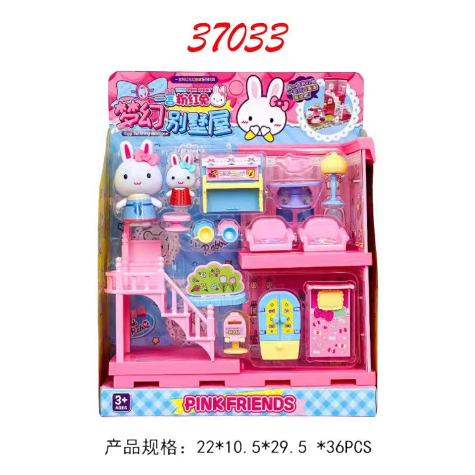 Una palabra conejo rosa caja de maquillaje infantil mesa de maquillaje simulación bolsa de almacenamiento portátil de trabajo niña juguetes caseros