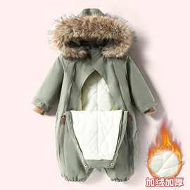 儿童冬装北欧风男女童宝宝可爱防水防风加厚滑雪服保暖连体棉服
