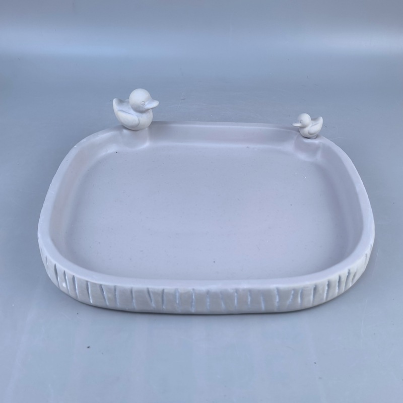 Baños de baño de cerámica para pájaros europeos y americanos estrictamente seleccionados Baños de baño para pájaros Baños de baño de porcelana para pájaros