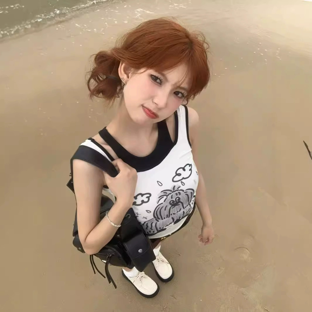 Американский ретро без рукавов белый поддельный жилет из двух частей