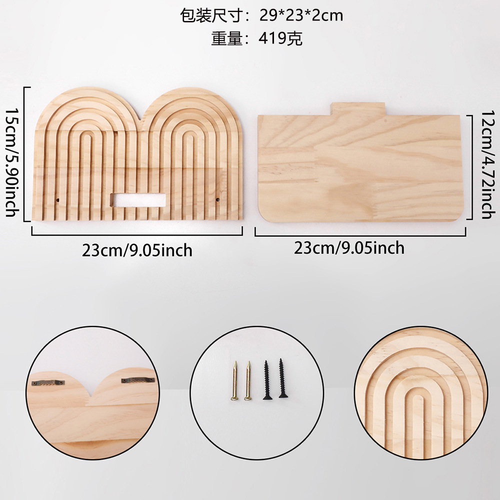 Nuevos productos transfronterizos roscados de madera sólida creativos de pared estantes de flores de madera artesanía de decoración del hogar colgantes