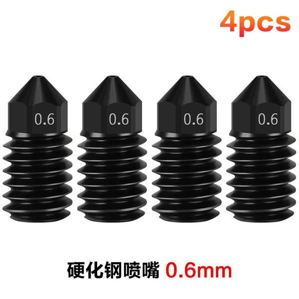 A1/A1 mini hardened steel nozzle 0.6mm (4 pieces)